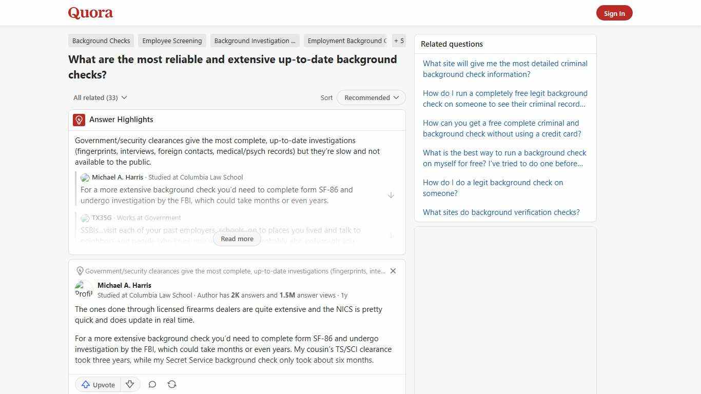What are the most reliable and extensive up-to-date background checks? - Quora